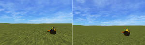 texture stretching on the left, fixed image on the right